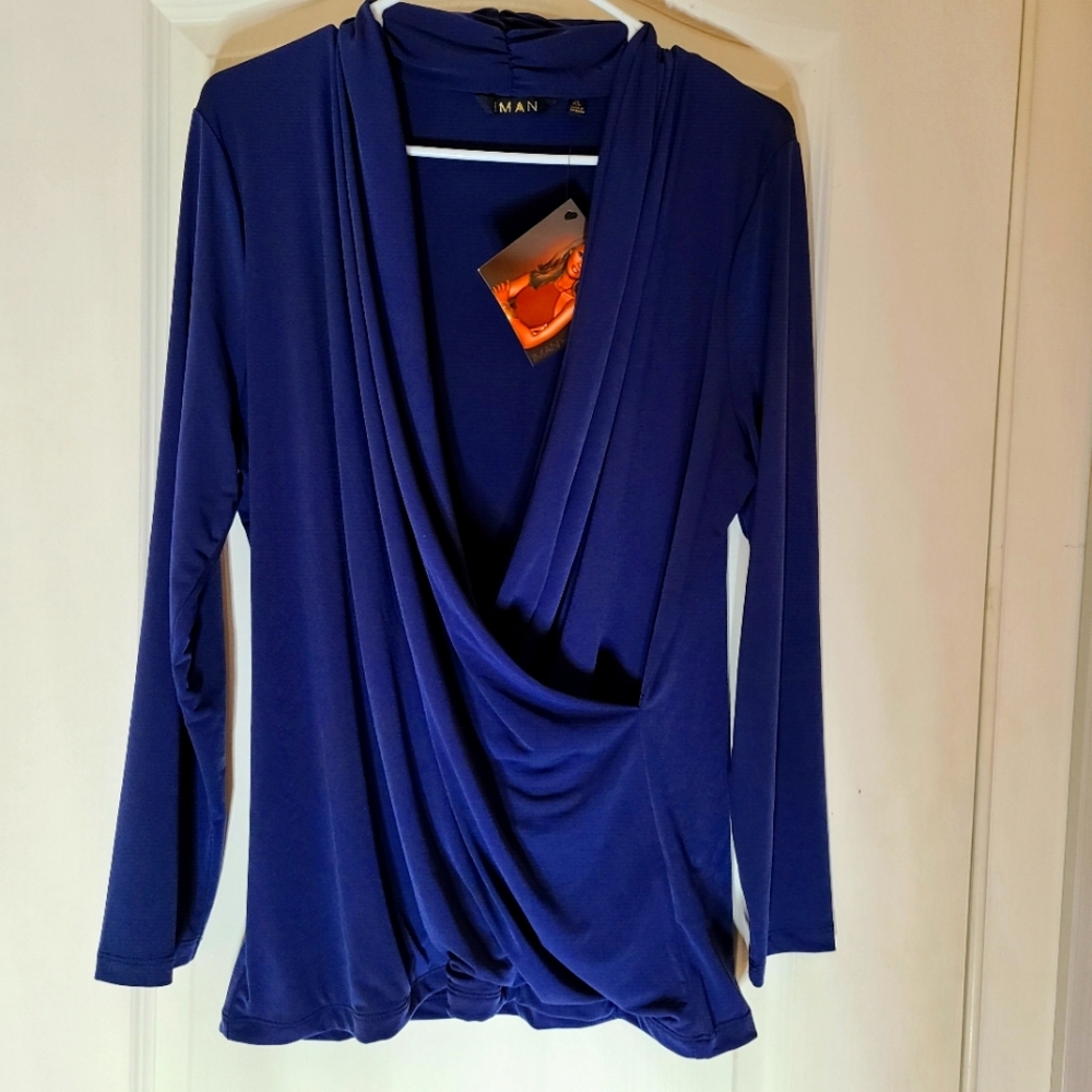 Womans Navy blue blouse size XL